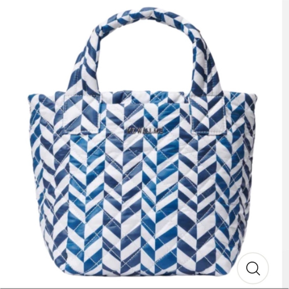 MZ Wallace Blue and White Quilted Tote
